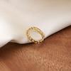 Fashion Hollow Line Square Index Finger Ring Titanium Steel Simple Women'S Ring Supply Jewelry