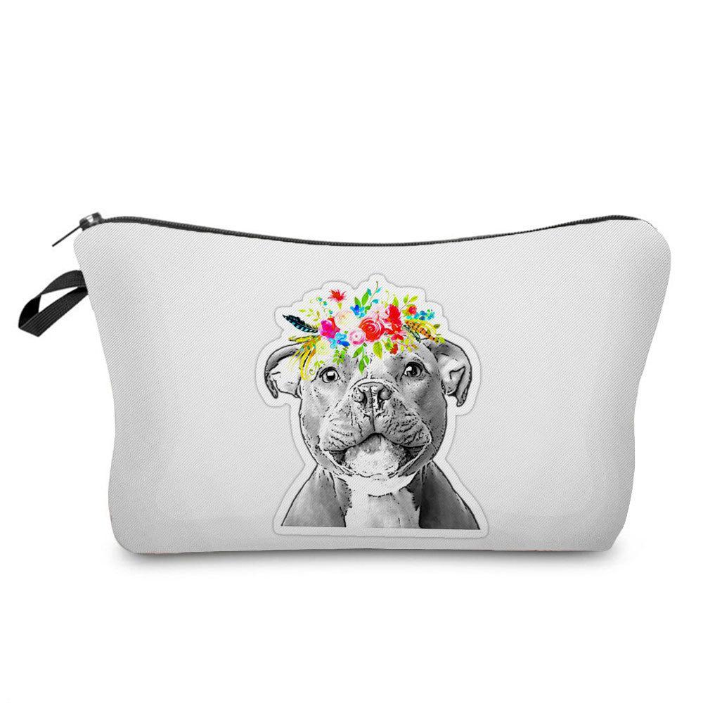 Women Dog Print Cosmetic Bag Toiletries Organize Travel Storage Case  6402