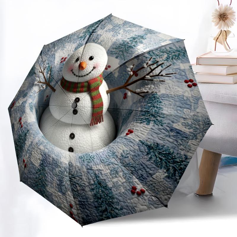 1 PC Automatic Folding Umbrella - Cartoon Pattern, Portable & Foldable Design with 8 Ribs, Christmas Birthday Gifts