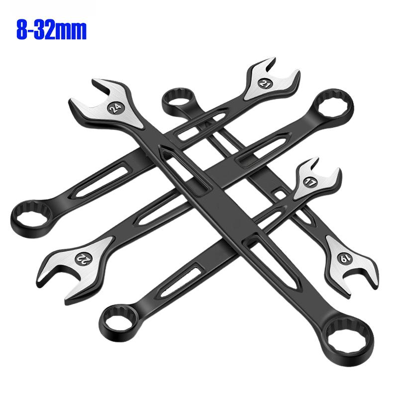 Dual-purpose Wrench 8mm-32mm Metric Collection of Double Offset Ring Wrench Open-end Universal Wrench Automotive Repair Hand Tools