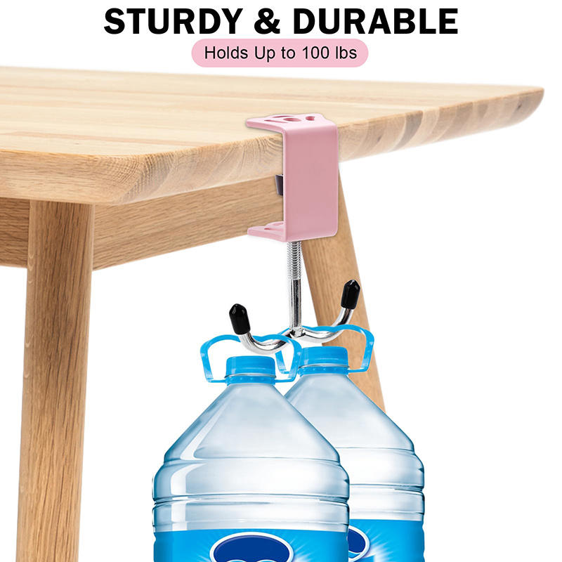 Removable Student Bag Hook No-Drill Strong Adhesive Hanger for Desk Side Portable Desktop Bag Holder for School Supplies