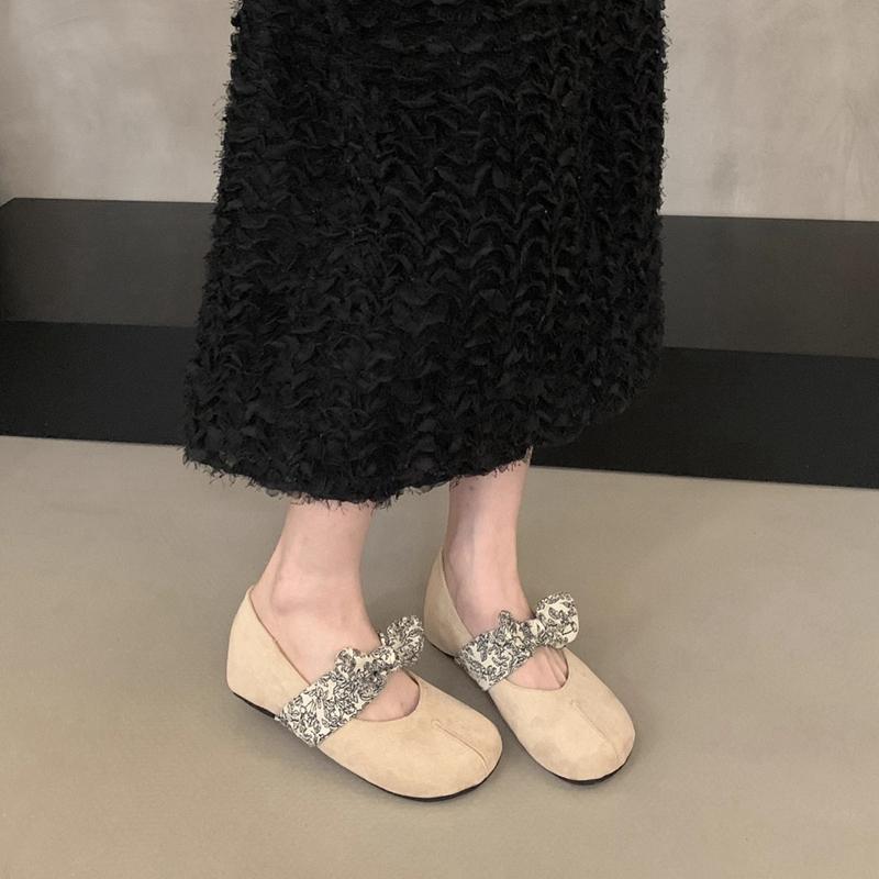 Fashion SUOJIALUN Autumn New Brand Women Flat Shoes Fashion Bow-knot Ladies Casual Dress Mary Jane Shoes Soft Flat Heel Single Shoes