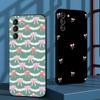Bow Cute Pink Girly Cartoon Design Phone Case For Samsung Galaxy S26 S25 S24 S23 S22 S21 Plus Ultra Note20 Soft Black