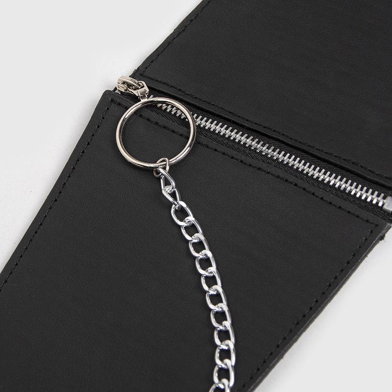 Adjustable Leather Chain Waist Belt with Snap Buttons for Young Fashion