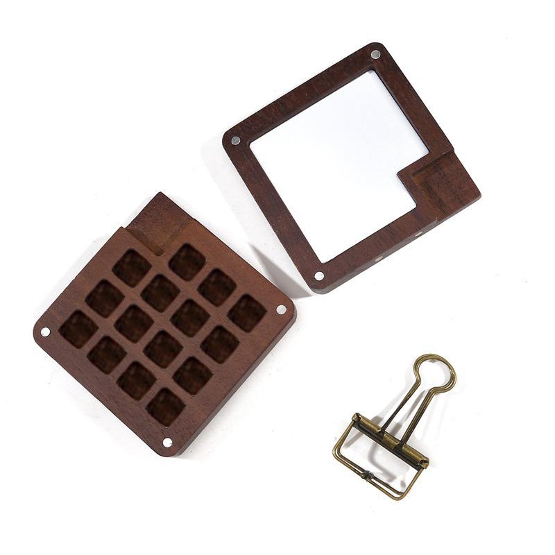 Empty Wooden Watercolor Palette Portable Mini Travel Watercolor Acrylic Paint Box Square Tray Box Art Painting Art Supplies