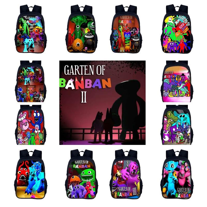 Garten Of Banban 3 40cm Cute And Colorful Cartoon Print Nylon Backpack For Boys And Girls Ideal For School