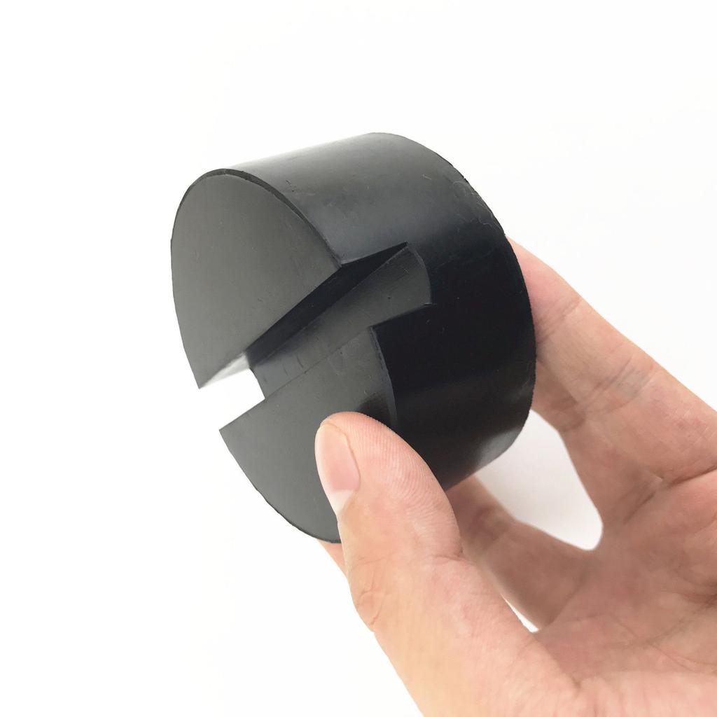 2 Pcs Car Black DIY SUV Slotted Frame Rail Hydraulic Floor Jack Disk Rubber Pad