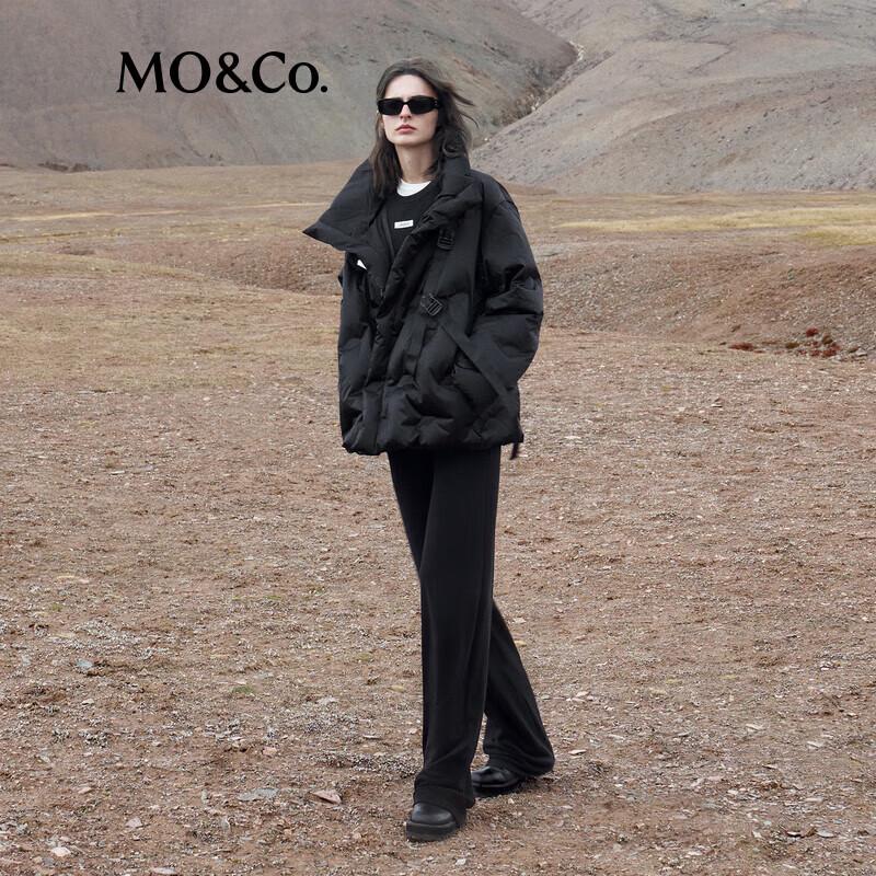 MO&Co. Winter High-Waist Drawstring Wide-Leg Pants