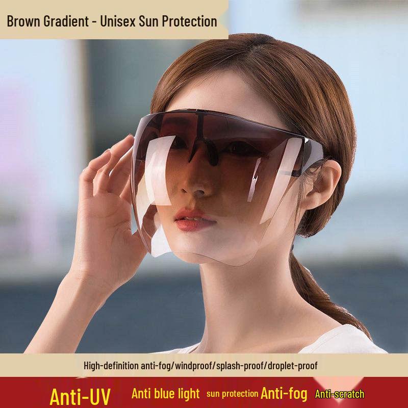 Clear Full-Protection Face Mask with Anti-Droplet, Anti-Fog, Windproof, Dustproof, and Oil Fume Resistant Features