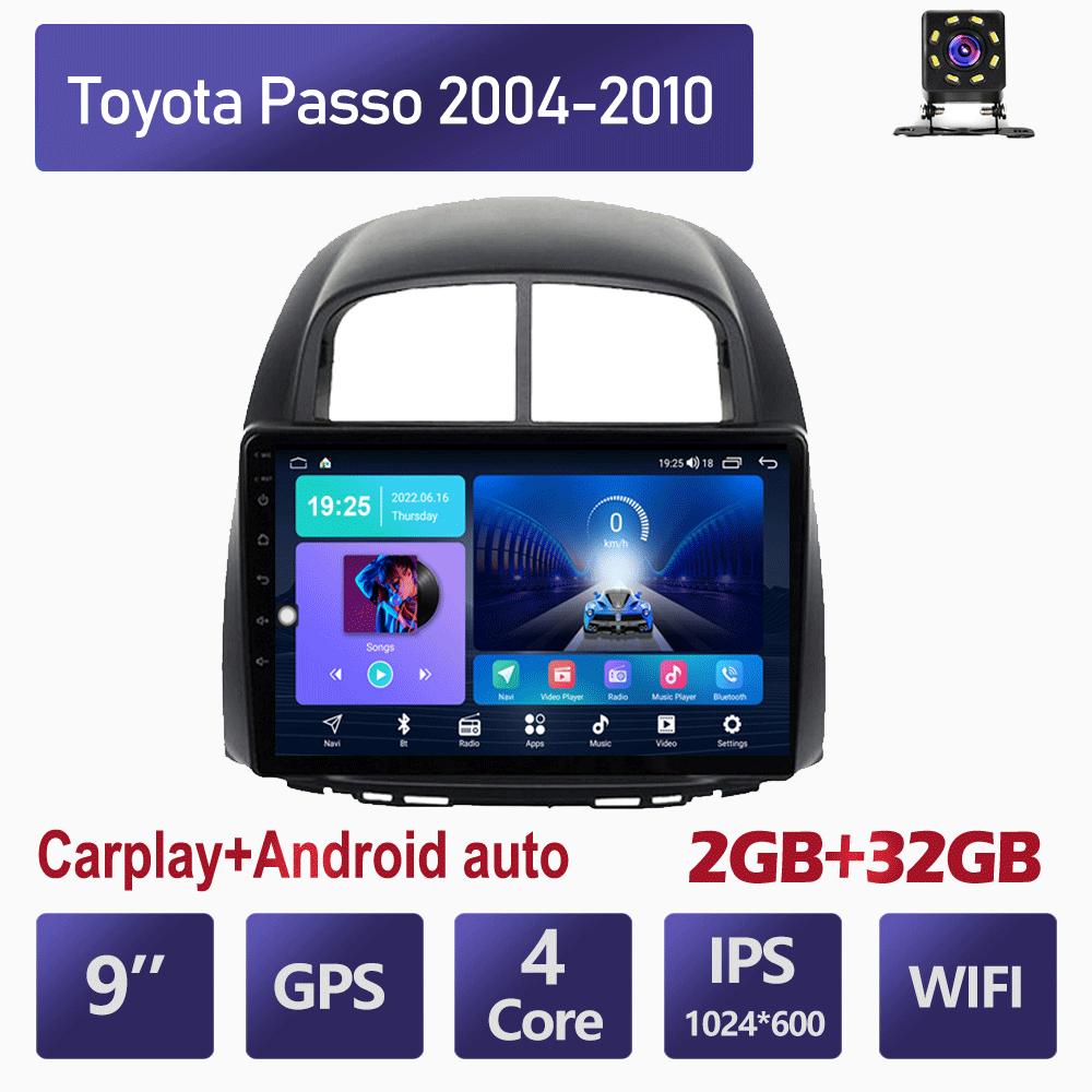Android 2 Din Car Multimedia Player For Toyota Passo 2004-2010 Daihatsu Boon Sirion Subaru Head Unit Stereo Carplay GPS Navigation BT WIFI 2+32GB