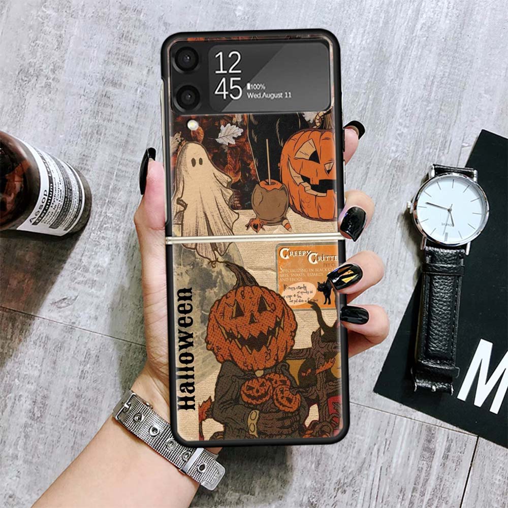 Oktober Herbst Halloween Gruselige Kürbis Hüllen Für Samsung Galaxy Z Flip 4 5 6 7 3 Z Flip7 Flip6 Flip4 Flip5 Flip3 5G Hart Stoßfest