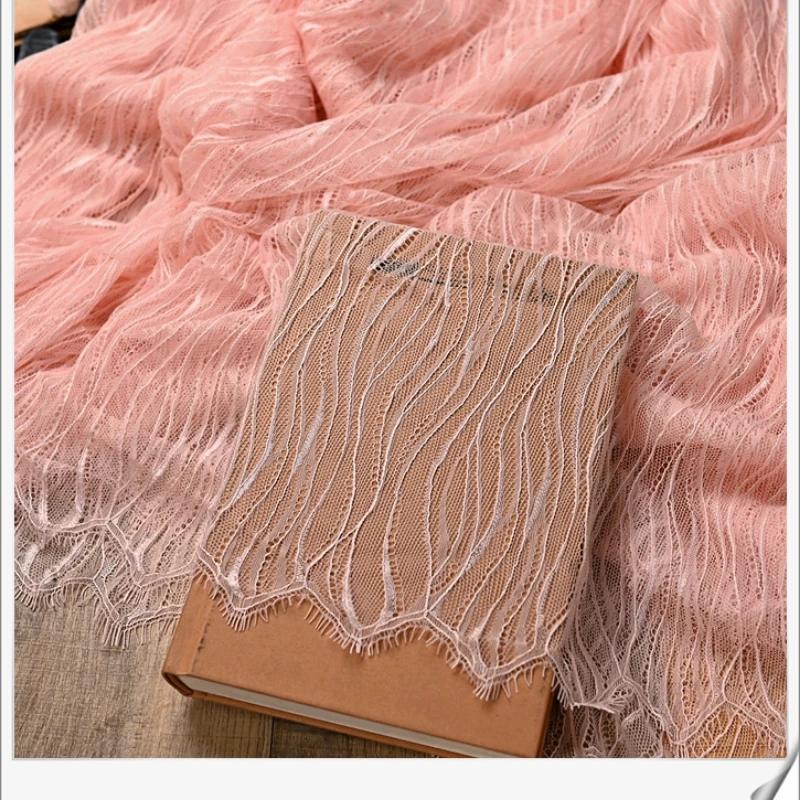 1.5x3Meters/Piece Wedding Lace Thin And Soft Wave Pattern Eyelash Lace Fabric DIY Sewing Handmade Wedding Dress Lace Material