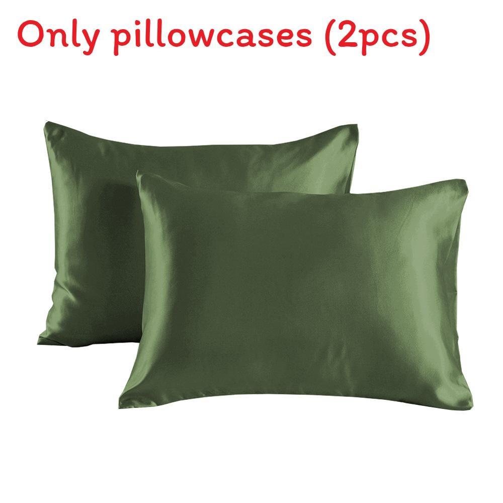 2pcs Soft Smooth Solid Color Double Sided Design Pillowcase With Hidden Zipper