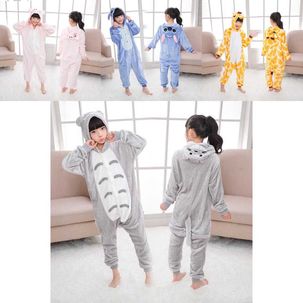 Premium Quality Halloween Kids Pajamas Cosplay Costume Featuring Pokemon Pikachu Dragon Cow Designs