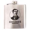 [A3084] - Alcohol Flask 'Gentleman' Chrome - 11x9. 5 Cm