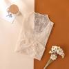 Mesh Lace Bottomed Blouse Hollow Lace Floral  Shirts Elegant Transparent T-shirt  Spring Autumn