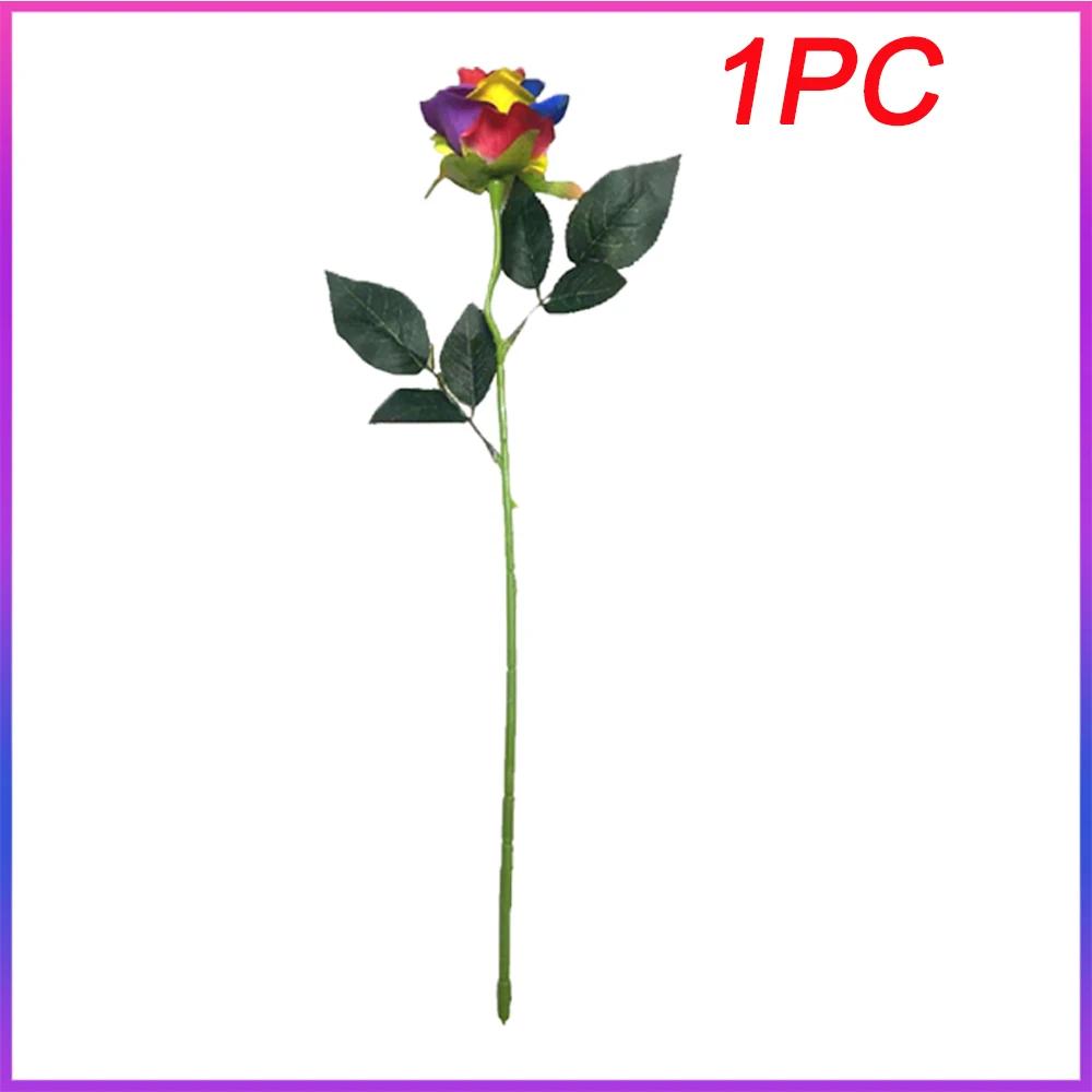 Artificial Rose Flowers Plastic Colorful Fake Flowers Branches Ornamental Gift Festival Valentine S Day Wedding Decor