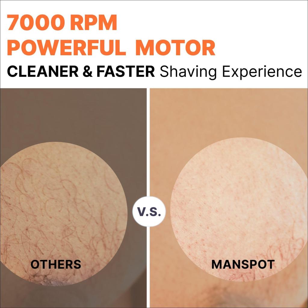 MANSPOT Groin Hair Trimmer for Electric Ball Replaceable Ceramic Blade Waterproof Groin Body Shaver 90 Minutes Shaving After Fully Charged Men,