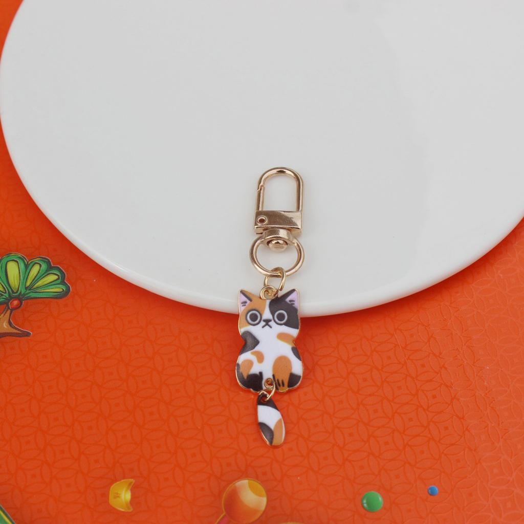 Stylish Alloy Cat Keychain With Durable Metal Pendant Printed Cat Keychain For Backpack Zipper Or Gift Giving