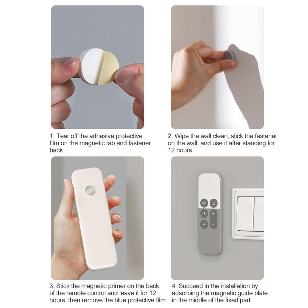 4pcs Magnetic Hooks Wall Mounted Remote Control Storage Rack No Punch Plug Router Hooks