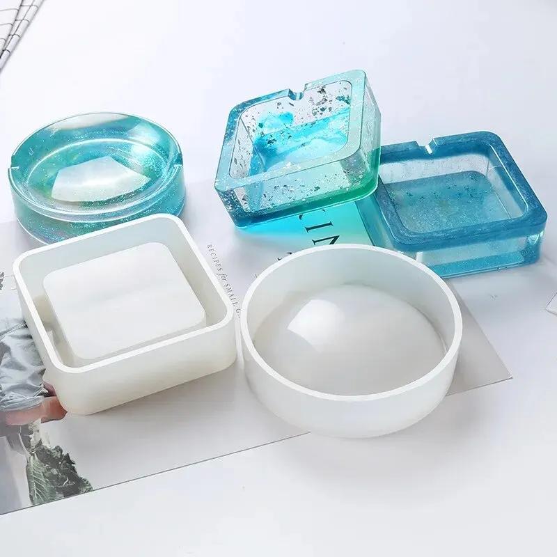 Silikonform Aschenbecher Harzform Herz Quadratische Form Für DIY Harz UV Kristall Epoxid Handwerk Kristall Aschenbecher Heimdekoration