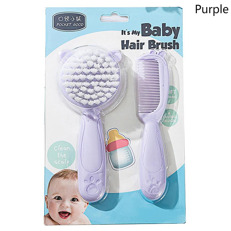 

2 шт. детская расческа для волос, портативная нейлоновая мягкая расческа для волос для новорожденных малышей, массажер, набор расчесок для ухода за волосами для малышей фиолетовый