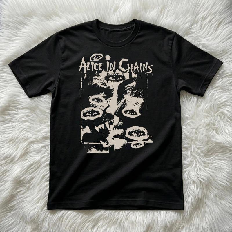 Alice in Chains Pattern T-shirt Men s T-shirt Summer New Item Unisex Casual Cotton T-shirt S разноцветный