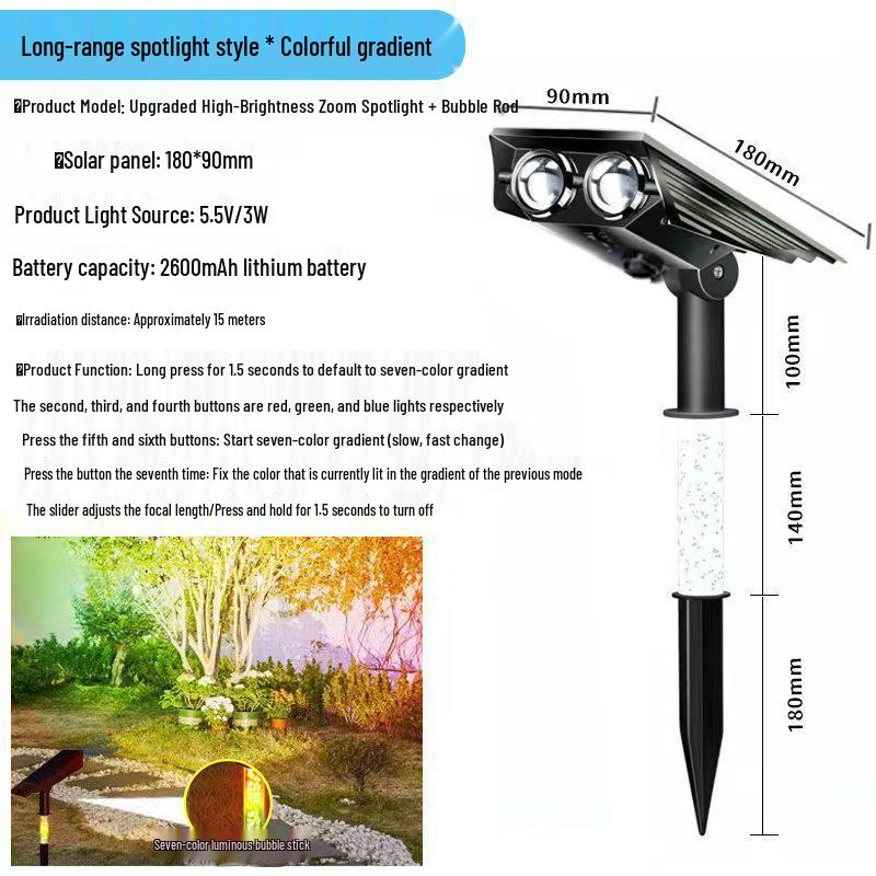 High Brightness Waterproof LED Solar Spotlights for Outdoor Lawn and Courtyard Lighting