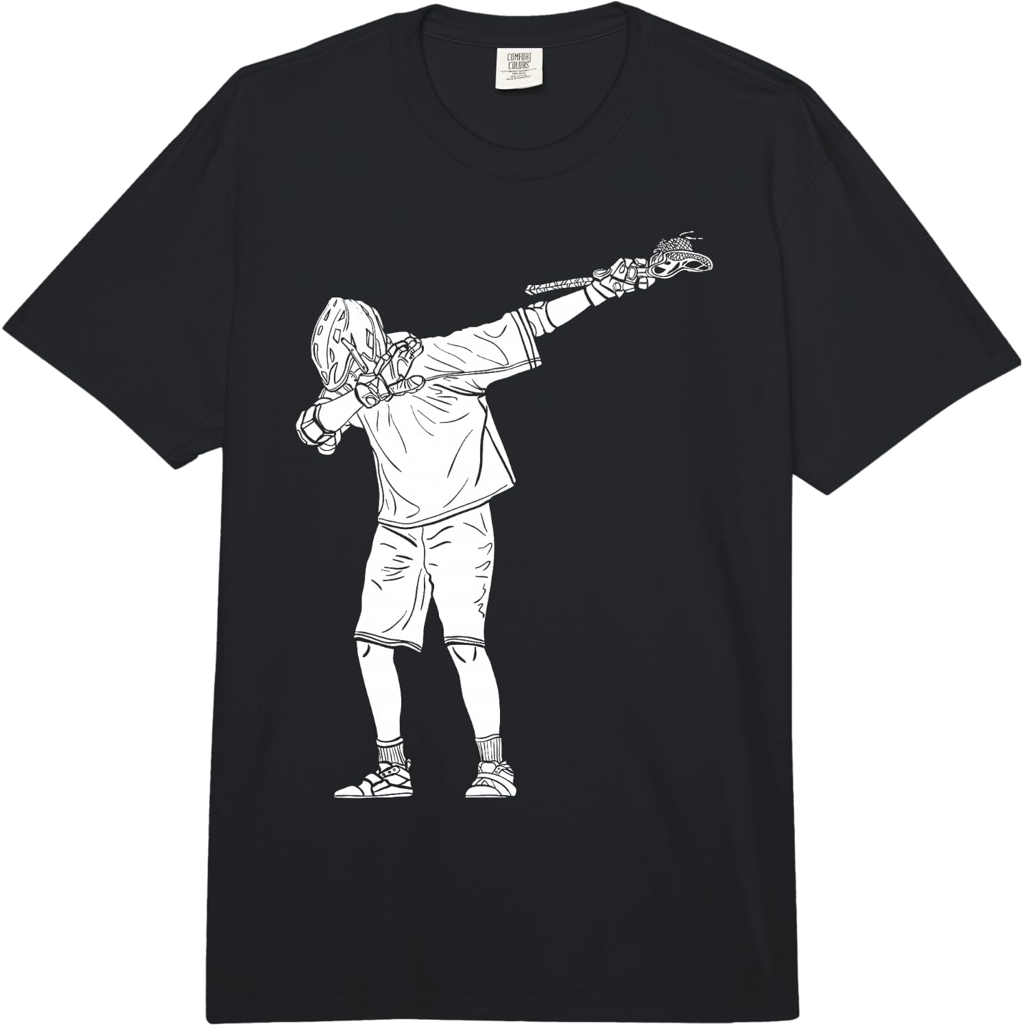 Lacrosse Stick Boy Dabbing Youth Dab Dance Comfort Colors Adult Heavyweight  Unisex T-Shirt M