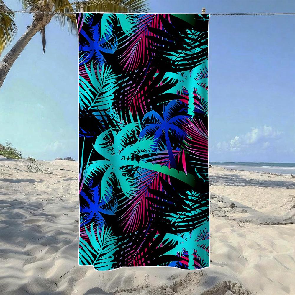 

Neon Tropical & Tie-Dye Palm Tree Beach Towel, Soft Quick-Drying, Perfect For Portable Outdoor Travel, Camping And Summer Beach W30*H60(CM)