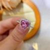 1-2 Carat Light Luxury Pink Moissanite Heart Ring for Women - Diamond Wedding & Proposal Couple Ring