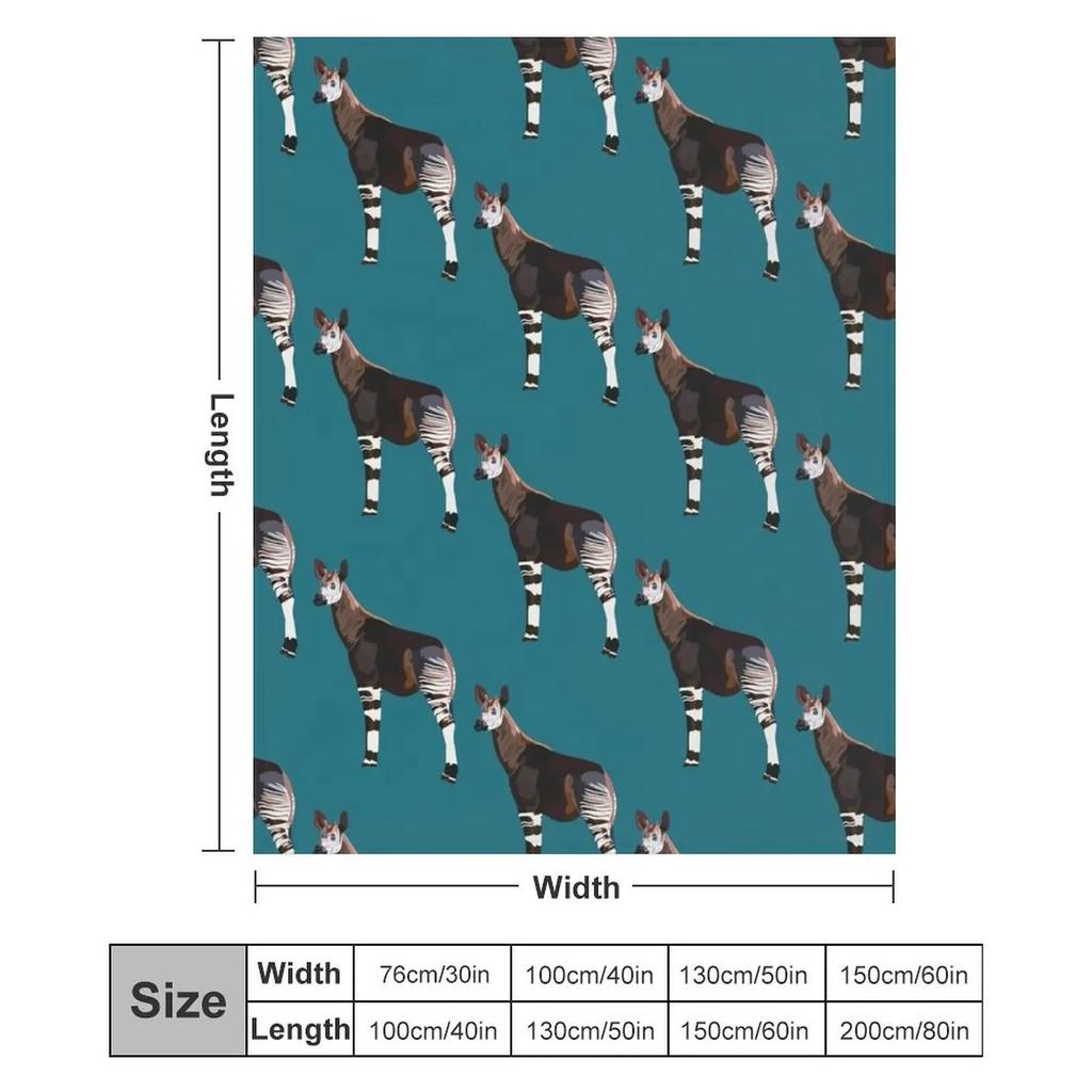 O is for Okapi Throw Blanket Anti Shedding Soft Fuzzy Blanket for Home