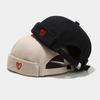 Casual Heart Love Label Docker Cap Cotton Adjustable Beanie Hats Brimless Hat Men and Women