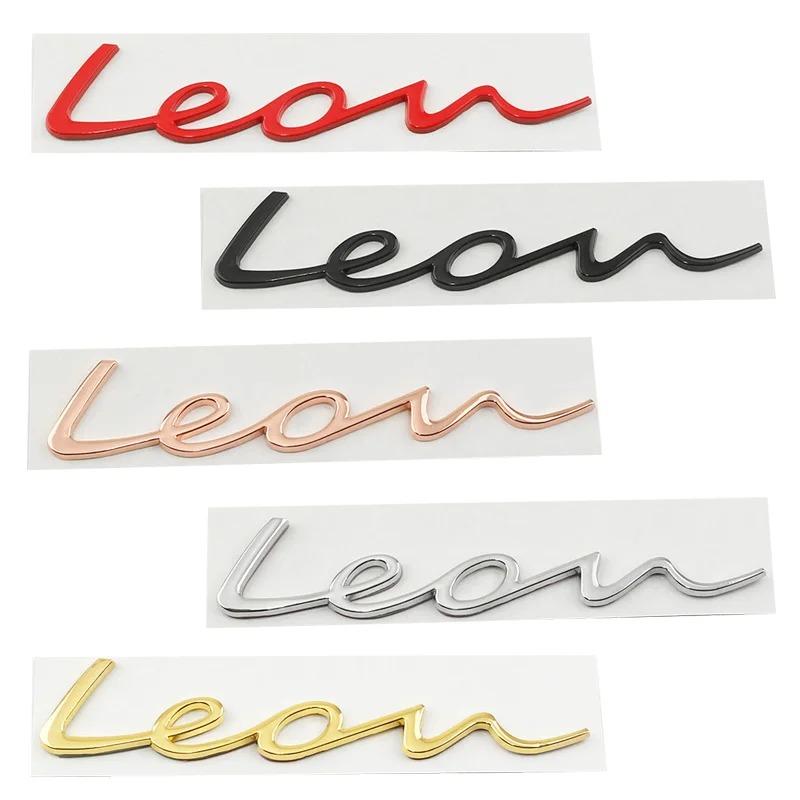 3D Metal Leon Car Rear Trunk Words Logo Badge Emblem Decals Sticker For Seat Leon 1 2 3 4 5 6 ST MK1 MK2 MK3 MK4 MK5 MK6 Accessories