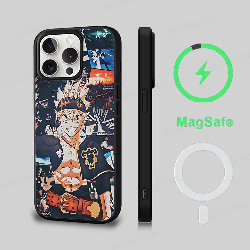 Black Clover Phone Case Magnetic Case For IPhone 18 16 14 13 12 11 15 Pro Max Plus For Magsafe Wireless Charge Cover