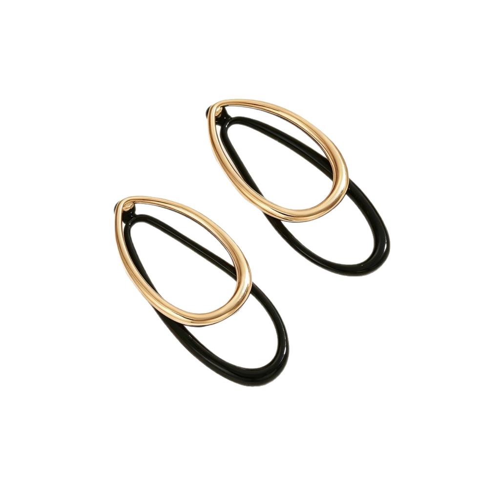 Simple Stud Earrings Women's Hong Kong Flavor Earrings Simple Light Luxury Temperament Style Niche Earrings