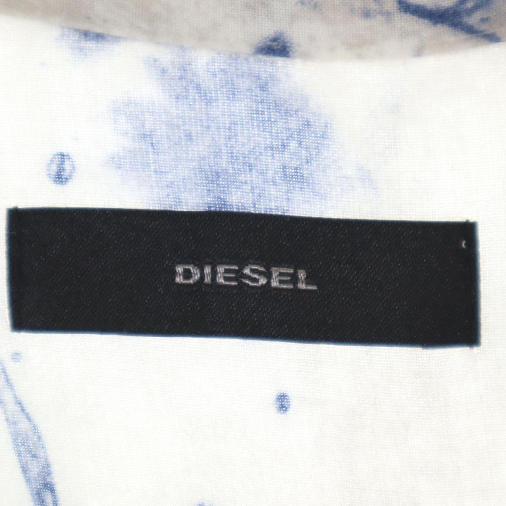 Diesel Floral Long Sleeve Shirt S White Women Used