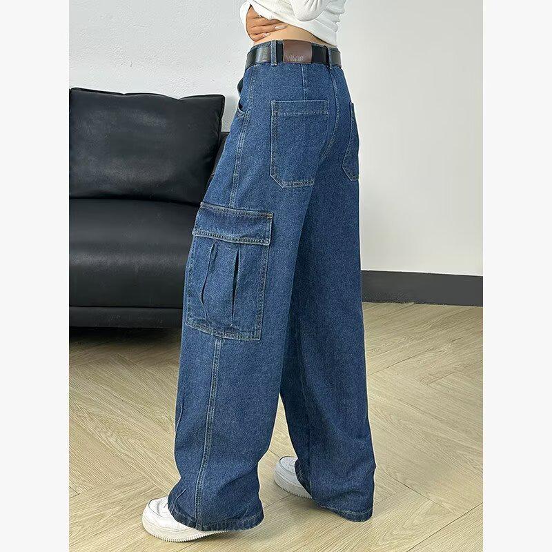 American High Street Autumn Loose Straight-Leg Cargo Jeans and Harem Trousers