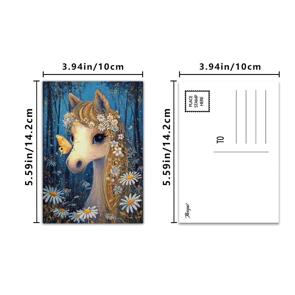 32pcs Postcards, Magical Night Fairy Theme,Indoor Bedroom Decor,Wall Stickers,Message Cards,Greeting Cards, Memorial Postcards