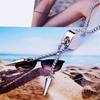 Elegant Heart Shaped Neckwear Rhinestones Accented Unisex Stainless Steel Necklace Slidable for Gifting and Daily Use