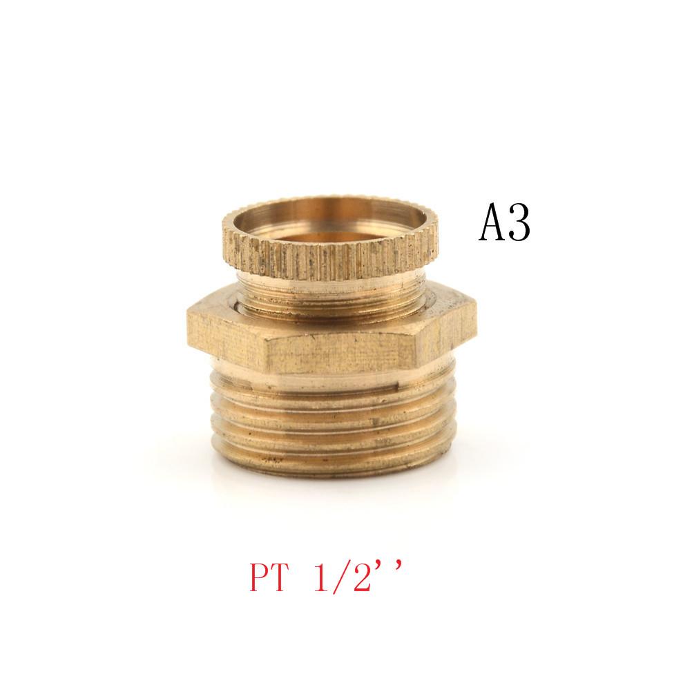 One Piece Air Compressor Male Threaded Water Drain Valve Brass Tone PT 1/2 Inch 3/8 Inch 1/4 Inch