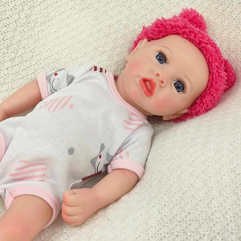 Soft Elastic Pure Silicone Solid Full Body Reborn Doll Saskia Lifelike Cuddly Finished Emulation Doll Hand Painted Hair Baby Doll Kid Bedtime Play Toy