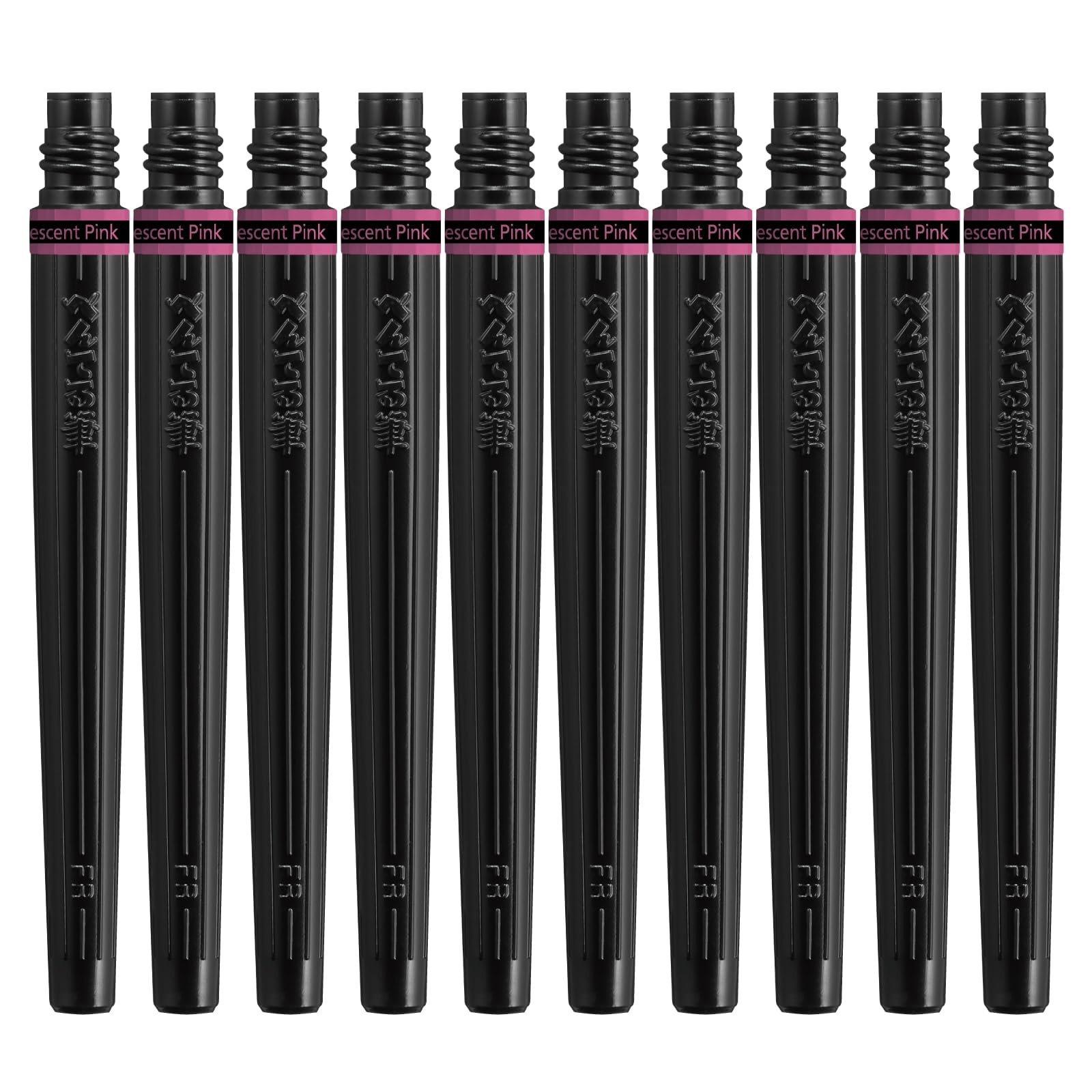 Pentel Art Brush Pen Fluorescent 10 Cartridges, Pink, Cartridges, XFRLP-305