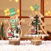 New Wooden Snowman Christmas Tree Desktop Ornaments Painted Hollow Wood Assembled Decorations Home Bar Xmas Table Decor Crafts