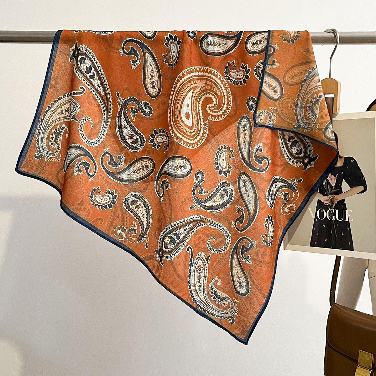 

Новый квадратный платок с принтом пейсли, женский шарф-палантин, головной платок, весна-осень, шейный платок, мягкий хиджаб, женский, на ощупь как хлопок 65x65cm