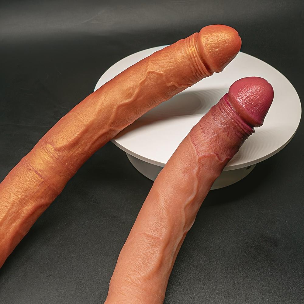 Double Head Realistic Male Masturbator, U-Shaped, Double Head, Liquid Silicone, Non-Electric, Without Battery, for Women