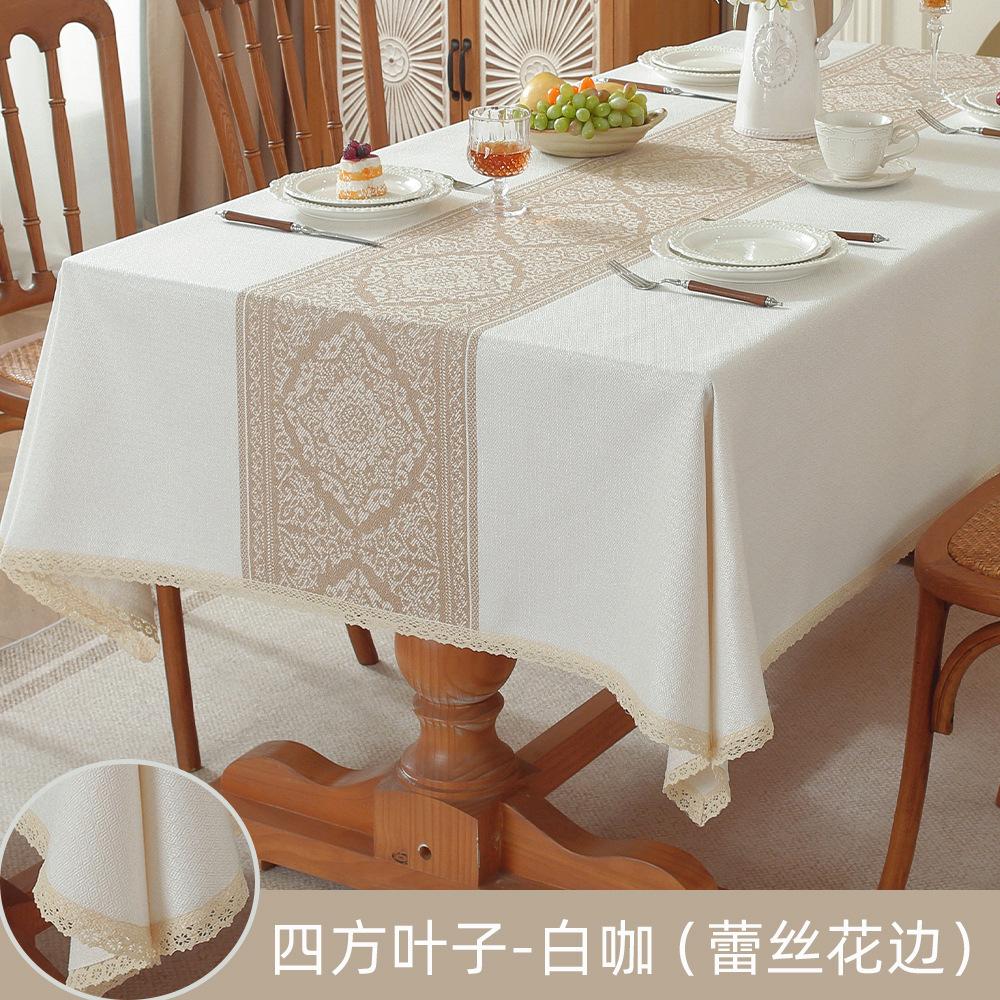 Explosive Thickened Imitation Cotton And Linen Dining Table Cloth Lace Household Square Wear-Resistant Manufacturer Spot