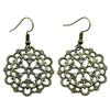 Circle Frame Flowers Dangle Earrings Romantic Floral Female Drop Jewelry