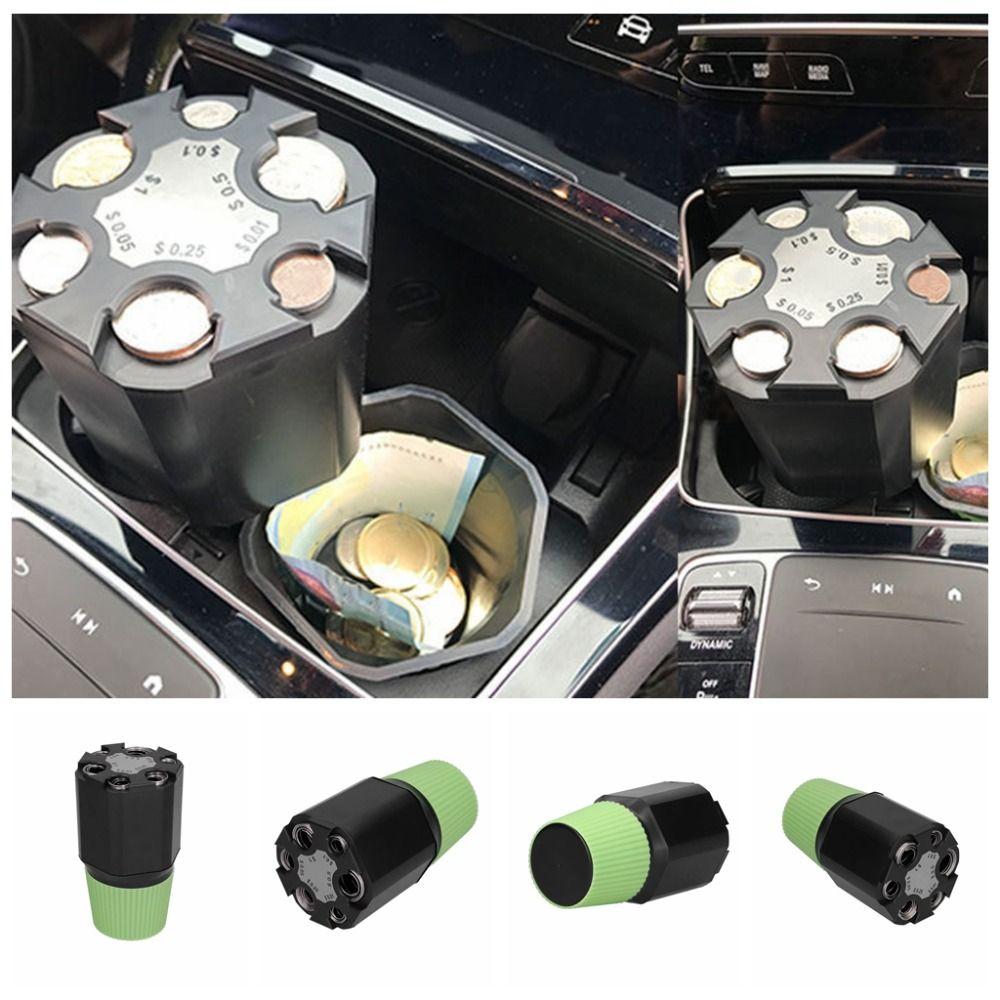 2-Layer Design Car Coin Piggy Bank Cup Shape Large Capacity Coin Storage Holder Multifunction Dollar Organizer Loose Change