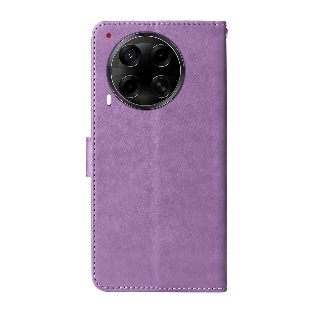 Für TECNO Camon 30S Pro 4G/Camon 30S 4G Lederhülle Schmetterlings-Blumenprägung Brieftaschen-Ständer-Abdeckung